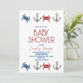 Nautisch Baby shower voor bevestiging van de krab Kaart (Staand voorkant)