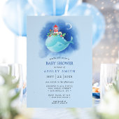 nautisch Baby shower voor de blauwe vinvis Kaart