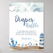 Nautisch Baby shower voor luierspoelen Poster (Voorkant)