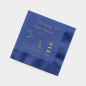 nautisch Baby shower voor ontvangst Folie Servetten (Links)