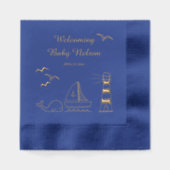 nautisch Baby shower voor ontvangst Folie Servetten (Voorkant)