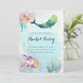 Nautisch Baby shower voor walvissen Kaart (Staand voorkant)