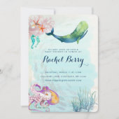 Nautisch Baby shower voor walvissen Kaart (Voorkant)
