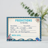 Nautisch Baby shower Voorspellingen voor de Baby Kaart (Staand voorkant)