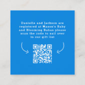 Nautisch baby shower vuurtoren blauw register informatiekaartje (Achterkant)