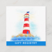 Nautisch baby shower vuurtoren blauw register informatiekaartje (Voorkant)