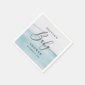 nautisch Baby shower | Waterverf blauwe kust Servet (Hoek)
