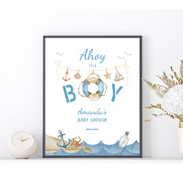 Nautisch Baby shower welkom Poster