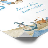 Nautisch Baby shower welkom Poster (Hoek)