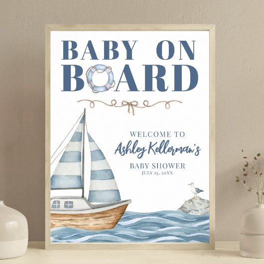 Nautisch Baby shower Welkomstbord Poster