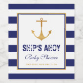 Nautisch Baby shower Wijn Etiket (Enkel label)