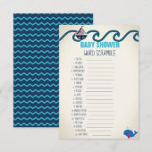 Nautisch Baby shower Word Scramble spel Kaart (Voorkant / Achterkant)