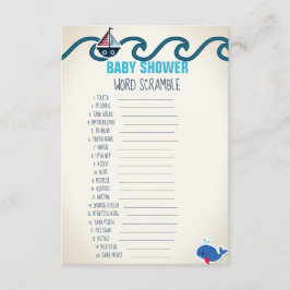 Nautisch Baby shower Word Scramble spel Kaart