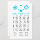 Nautisch Baby shower Word-zoekspel (Voorkant / Achterkant)