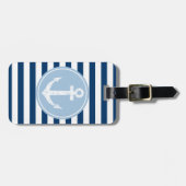 Nautisch bagagelabel voor ankerreizen met strepen (Voorkant horizontaal)