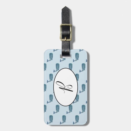 nautisch Bagagelabel voor de blauwe vinvis (Voorkant verticaal)