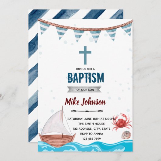 Nautisch baptisme kaart (Voorkant / Achterkant)