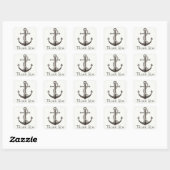 Nautisch Bedankt Scheepsanker Strand Bruiloft Vierkante Sticker (Vel)