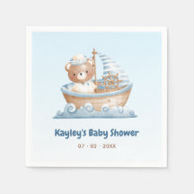 Nautisch Beer Boy Baby shower 1e Verjaardag Servet