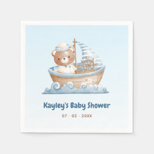 Nautisch Beer Boy Baby shower 1e Verjaardag Servet