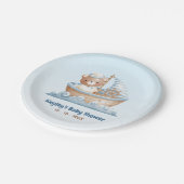 Nautisch Beer Boy Baby shower Papier Borden Papieren Bordje (Gekanteld)