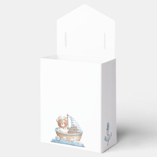 Nautisch Beer gunstbox (Boy Baby shower) Bedankdoosjes (Geopend)