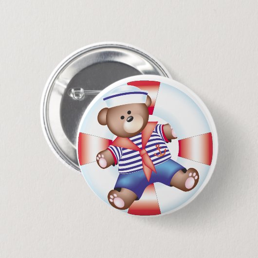 nautisch beer ronde button 5,7 cm (Voorkant /achterkant)