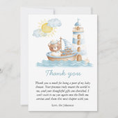 Nautisch Beer Waterverf Boat Baby shower Bedankkaart (Voorkant)