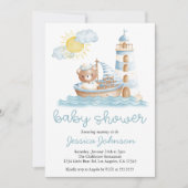 Nautisch Beer Waterverf Boat Baby shower Kaart (Voorkant)