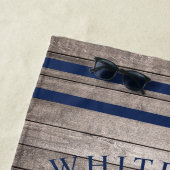 Nautisch Beige Hout Custom Family Anker Strandlaken (In situ)