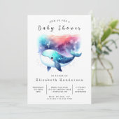 Nautisch bewerkbaar walvis Baby shower Kaart (Staand voorkant)