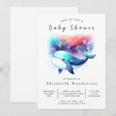 Nautisch bewerkbaar walvis Baby shower Kaart (Voorkant / Achterkant)