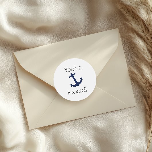 Nautisch Blau Anker Ronde Sticker