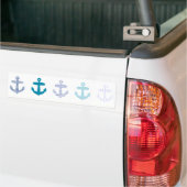 Nautisch blauw Anchors-ontwerp Bumpersticker (Op Truck)