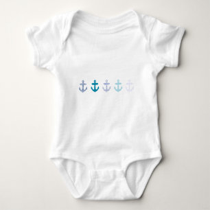 Nautisch blauw Anchors-ontwerp Romper