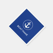 Nautisch Blauw Anker Boot Naam Cocktail Servetten (Hoek)