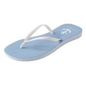 Nautisch Blauw Anker Douanenaam Teenslippers (Schuin)