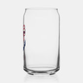 Nautisch blauw anker met rode en witte streepboog blikvorm glas (Links)