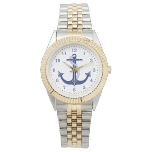 Nautisch Blauw Anker met Touw Horloge