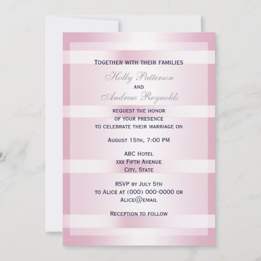 Nautisch Blauw Anker Roze BG V Bruiloft Kaart (Achterkant)