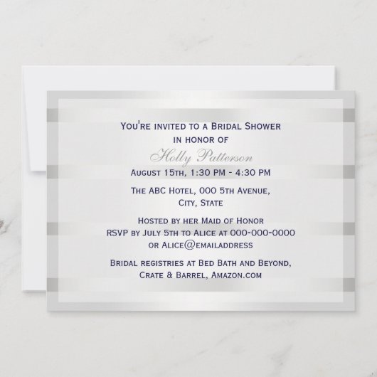 Nautisch blauw Anker Silver Wt BG H Vrijgezellenfe Kaart (Achterkant)