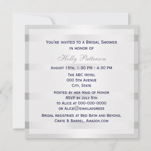 Nautisch Blauw Anker Silver Wt BG SQ Vrijgezellenf Kaart (Achterkant)