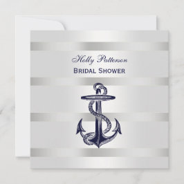 Nautisch Blauw Anker Silver Wt BG SQ Vrijgezellenf Kaart