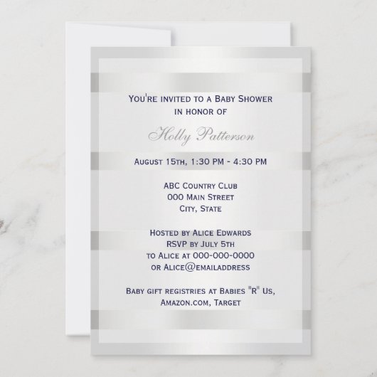 Nautisch Blauw Anker Silver Wt BG V Baby shower Kaart