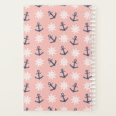 Nautisch blauw anker van de koraalmarine en wielpa planner (Achterkant)