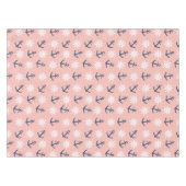 Nautisch blauw anker van de koraalmarine en wielpa tafelkleed (Voorkant (Horizontaal))