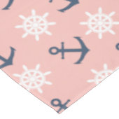 Nautisch blauw anker van de koraalmarine en wielpa tafelkleed (Gekanteld)