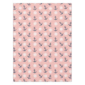 Nautisch blauw anker van de koraalmarine en wielpa tafelkleed (Voorkant)