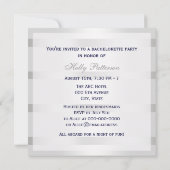 Nautisch Blauw Anker Zilver WT BG SQ Bachelorette Kaart (Achterkant)