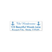 Nautisch Blauw Ankeradres Zelfinktende Stempel (Design)